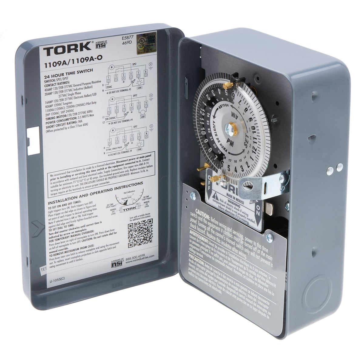 TORK-1109A 24HR Time Switch Dpst 120/277V