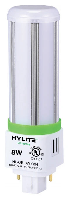 HL-OB-8W-G24-50K LED Retro 8W 50K G24 Pin Base