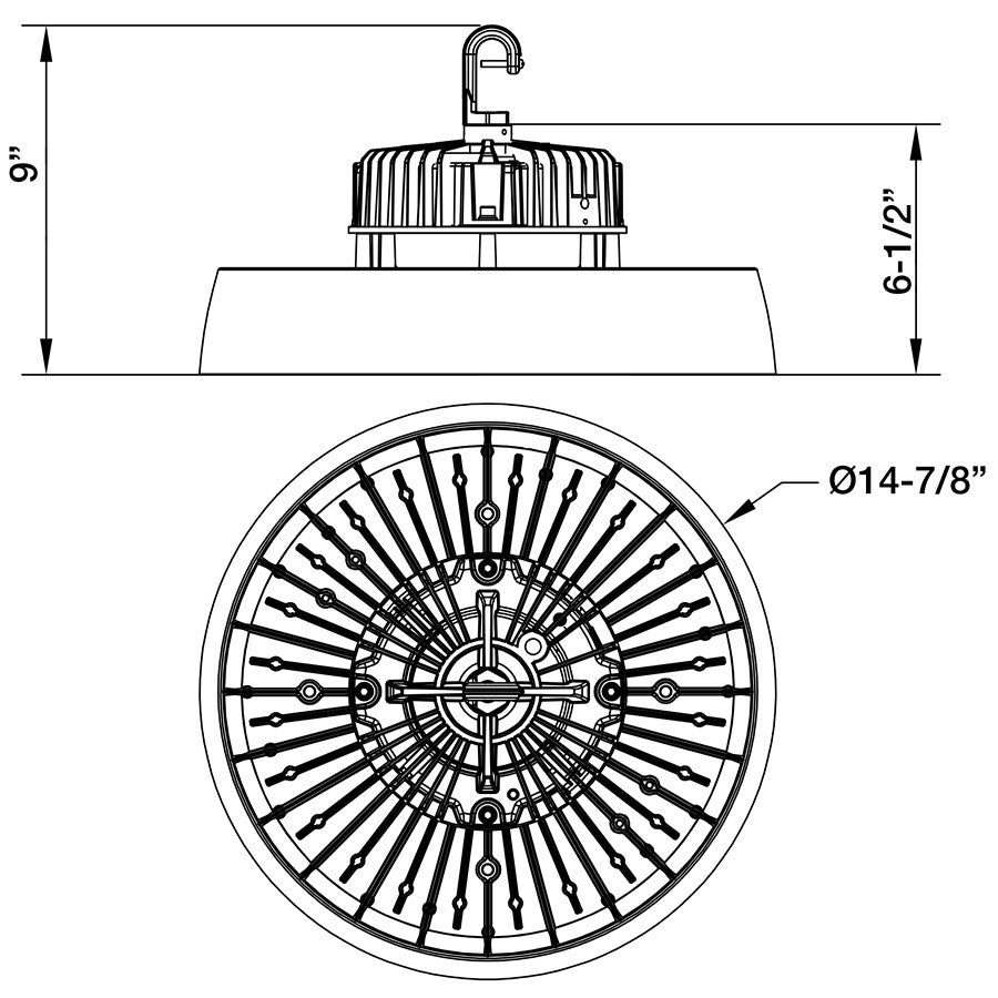 LED-UFO-HIBAY-74108B LED Ufo Hibay 300W 50K UNV Dim