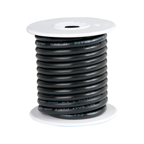AMW-312 12AWG Strand 12FT Spool Blk