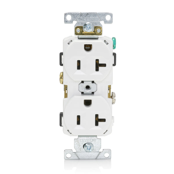 CR20-W 2X Outlet 125V 20A Wht