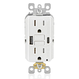 GUAC1-W 2X Outlet Usb A/c 125V 15A Wht