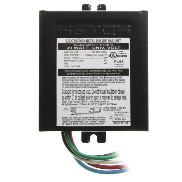 HATCH-MC39-1-F-UNNU ELEC.39WMH 120/277V Sdxt W/ Ft