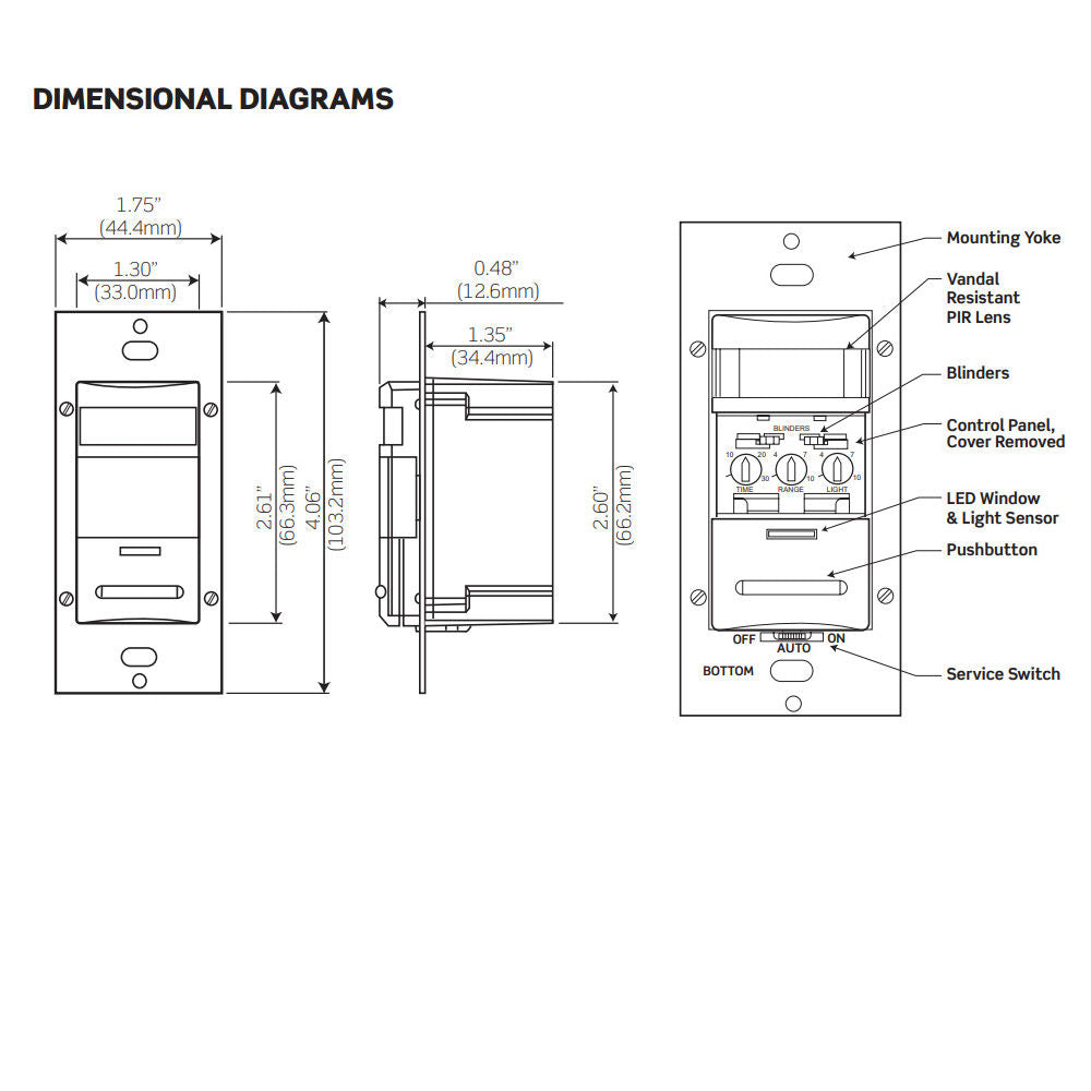 ODS10-IDW Occ Sens Pir Wall 120-277 Wh