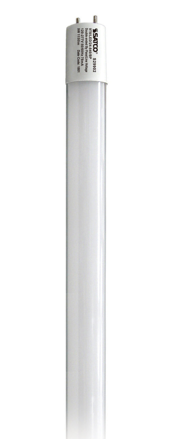 9T8/LED/24-840/BP/12 LED T8 2FT 9W 40K UNV Bypass