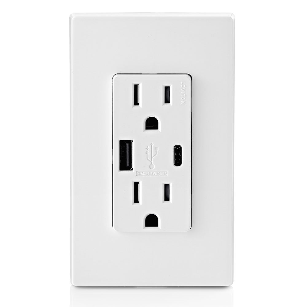 T5633-W 2X Outlet Usb A/c 125V 15A Wht