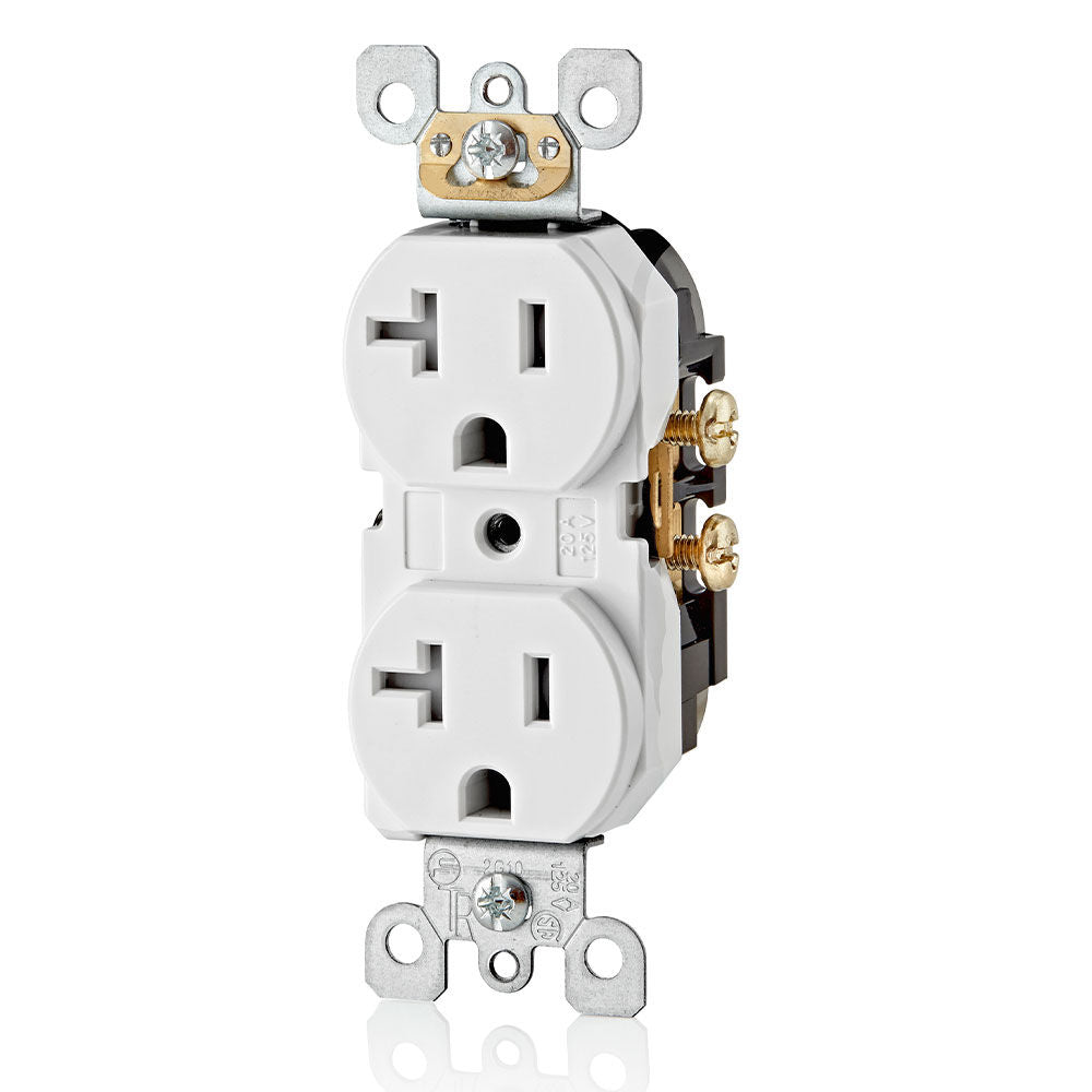 T5820-W 2X Outlet 125V 20A Tmpr Wht