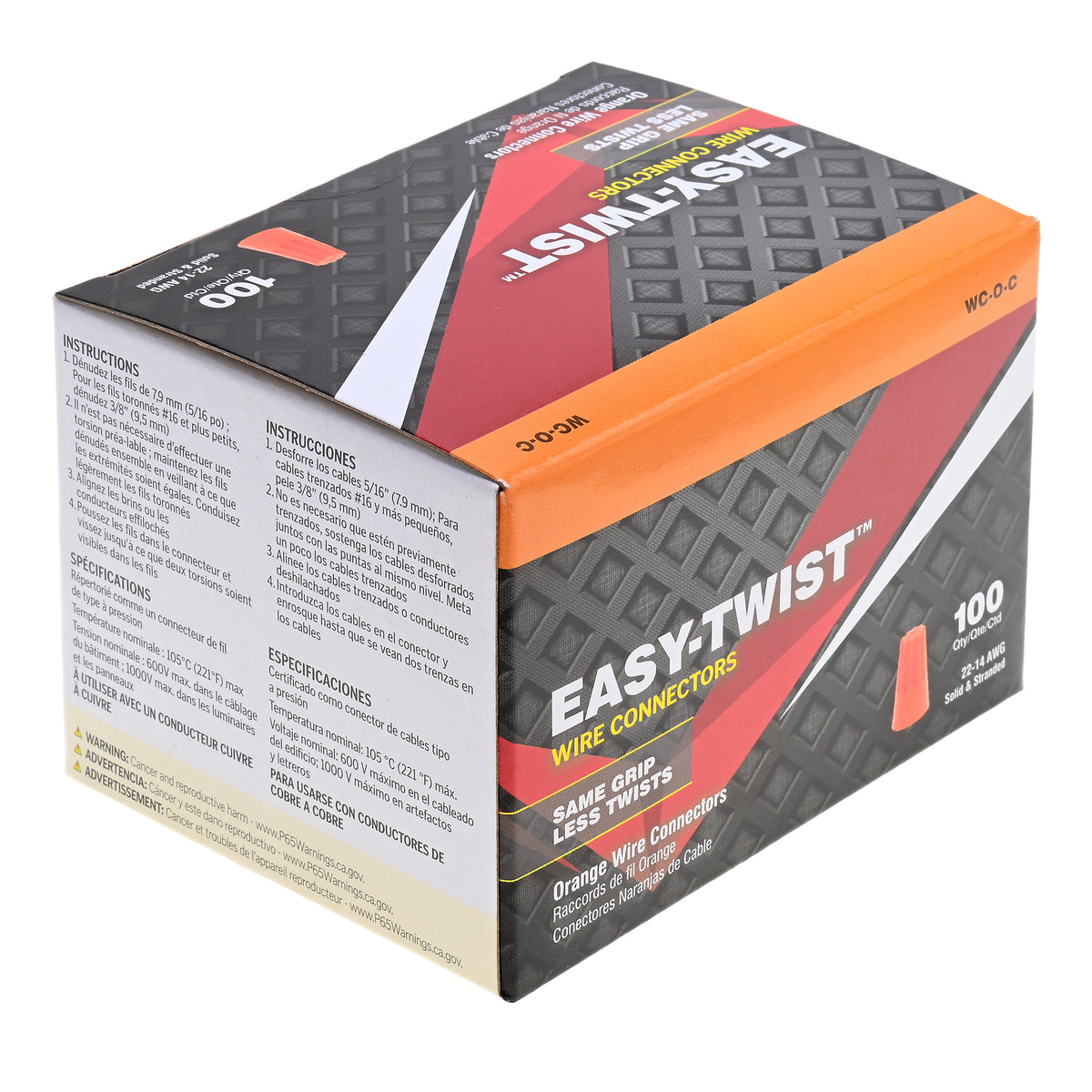 WC-O-C (14021) (box Orange Wire NUT/100 Per Box