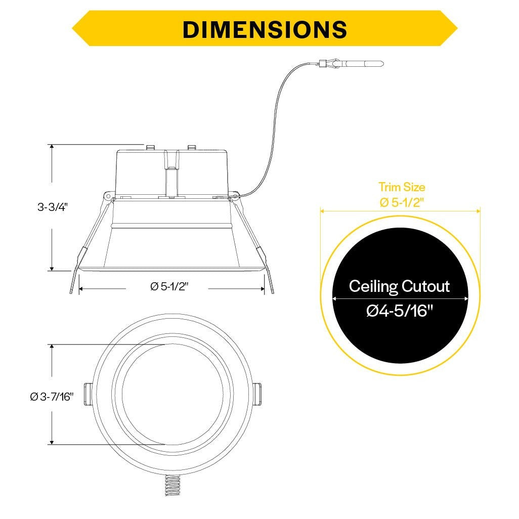 Halco CDL-4-LS-CS-WH-DDV LED downlight, dimension drawing