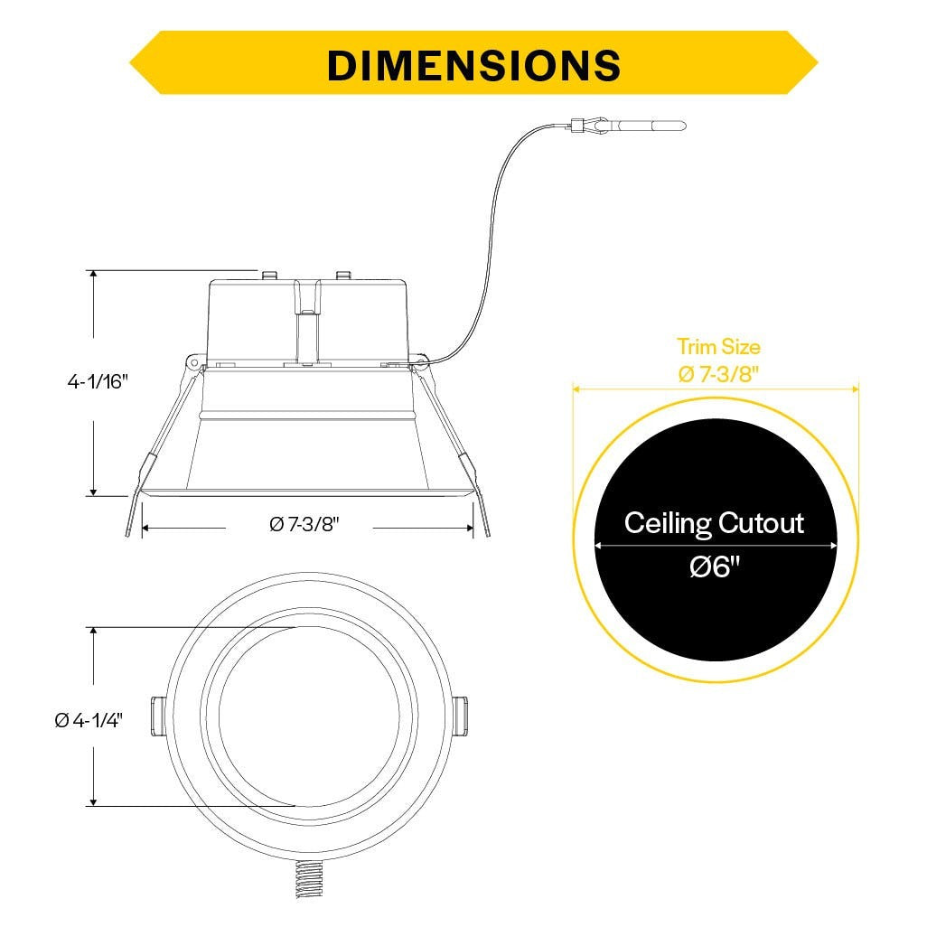 Halco CDL-6-LS-CS-WH-DDV LED downlight, dimension drawing