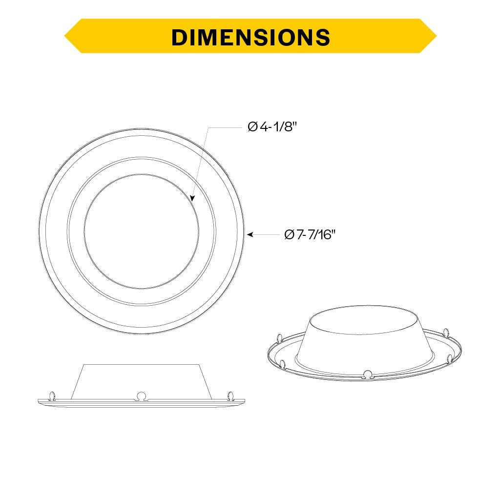 Halco CDL-6-REFL-HZT Sockets, Lampholders & Fixture Part, dimension drawing