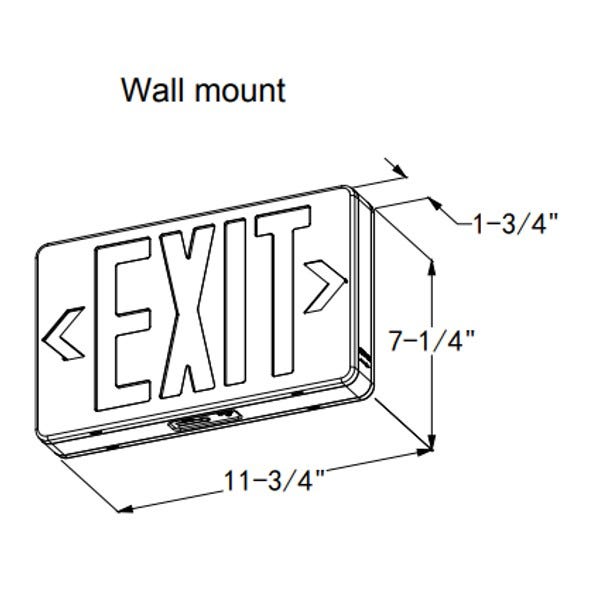 EMG-EXE-BK-RG LED Exit Sign UNV Red/grn Blk