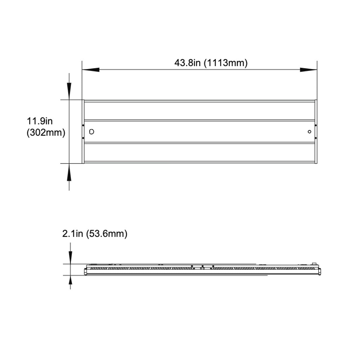 Plusrite HBL300S44FR8C3Z10 Indoor Light Fixture, dimension drawing