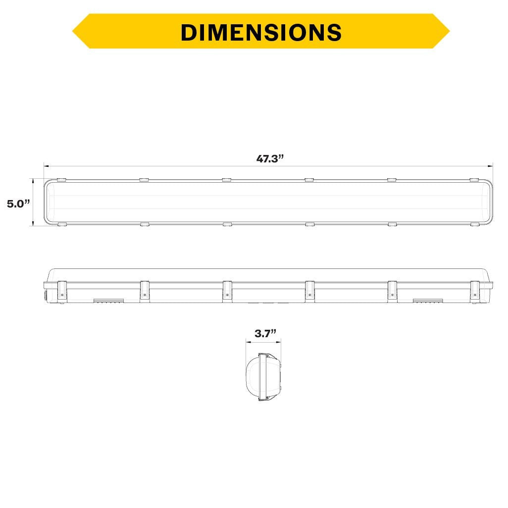 Halco LVPT-4-LS-CS-U LED vapor tight, dimension drawing