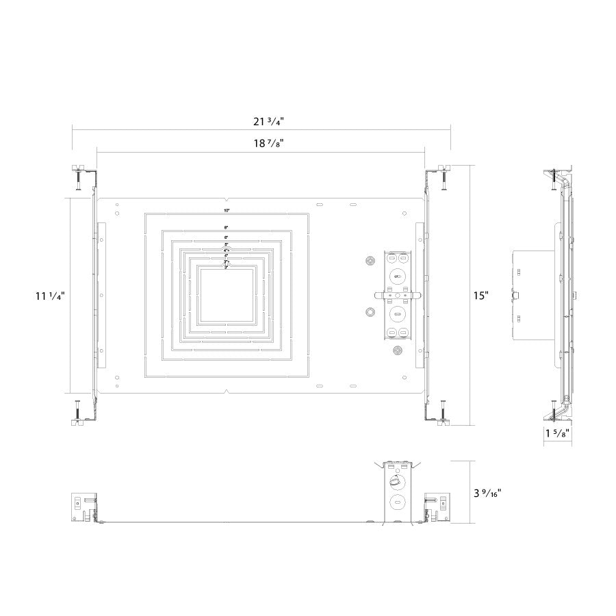 RAB Lighting ND22-SFRAME Sockets, Lampholders & Fixture Part, dimension drawing