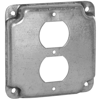 902C Square Cover 4" Steel Duplex