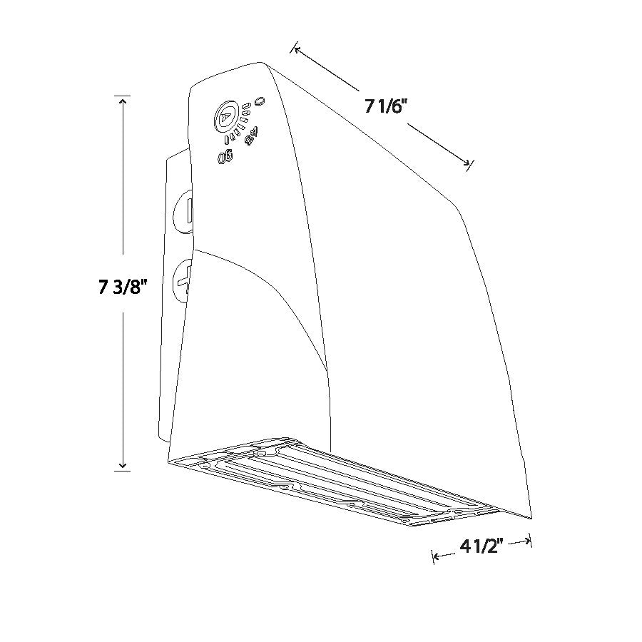 RAB SLIM17FA15ADJ LED fixture, dimension drawing