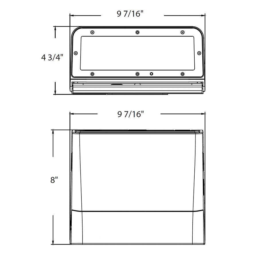 RAB SLIM22-S-60 LED wall pack, dimension drawing