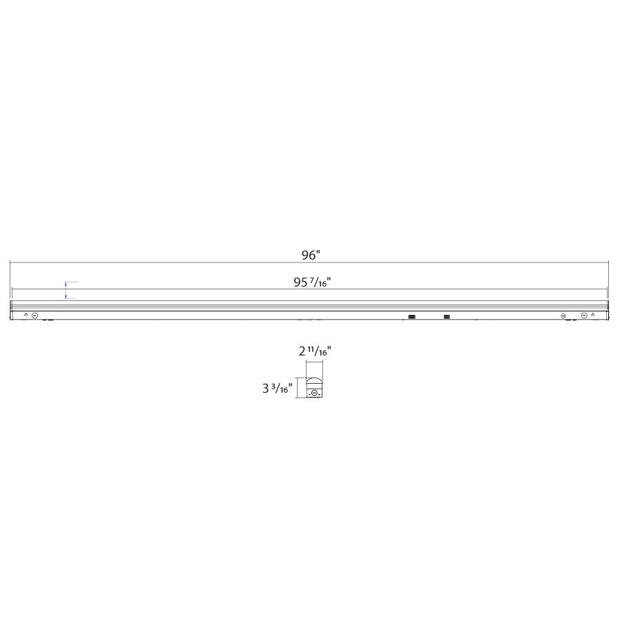 RAB SR8H LED strip fixture, dimension drawing