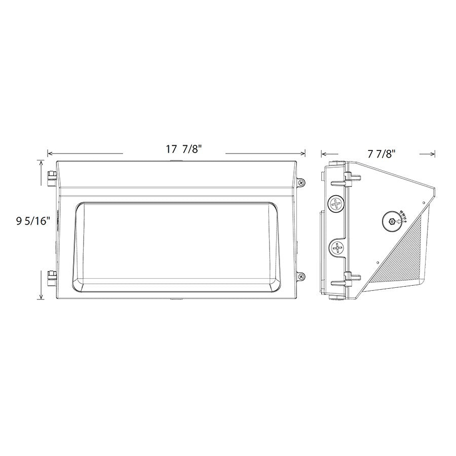 RAB W22-L-150 LED fixture, dimension drawing