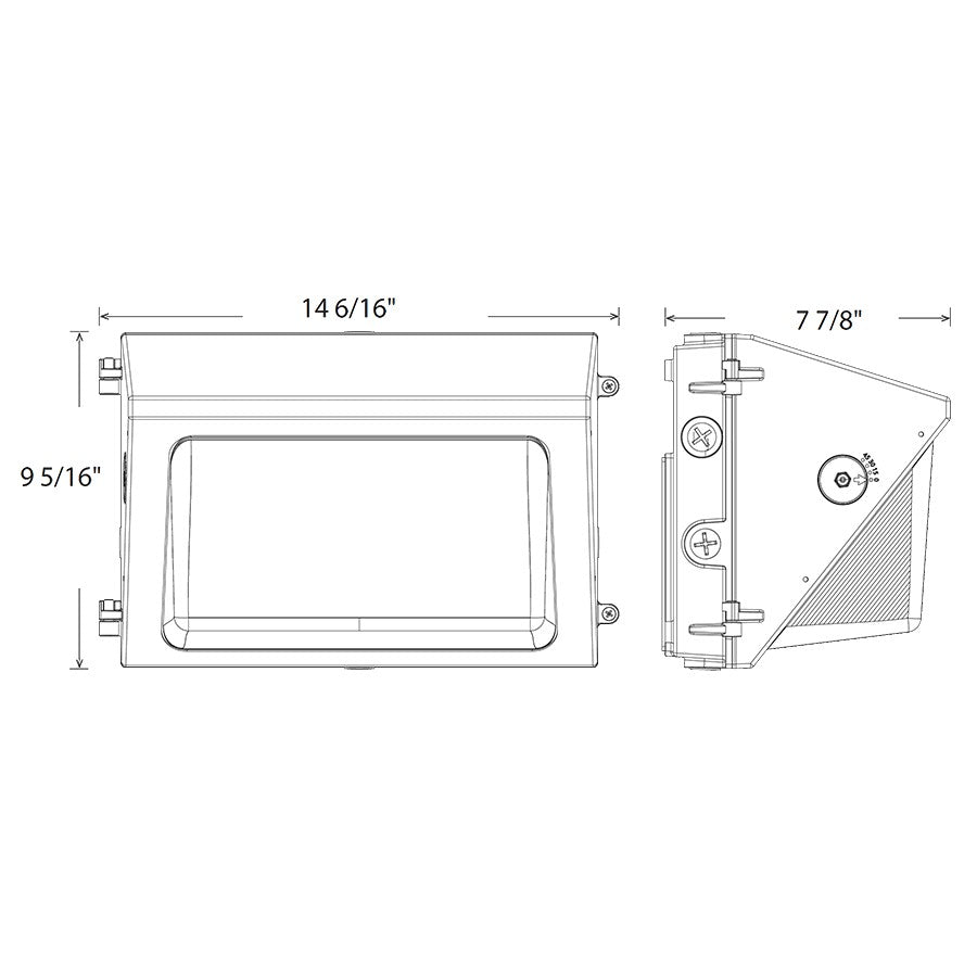 RAB W22-M-60 LED fixture, dimension drawing